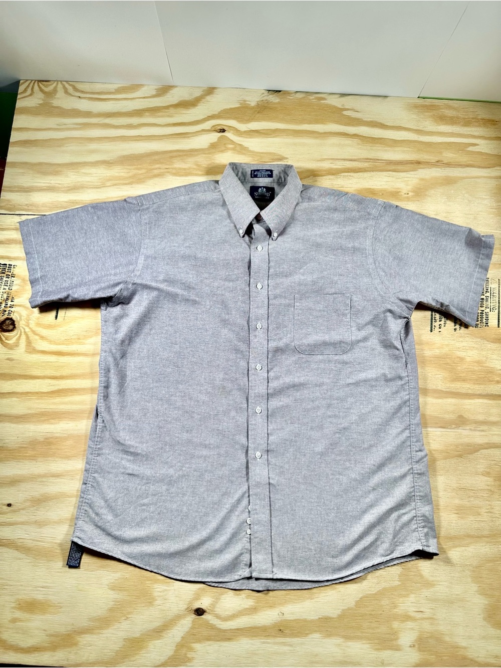 Vintage Vintage USA Made Stafford Wrinkle Free Oxford Short Sleeve Shirt 17.5 Gr